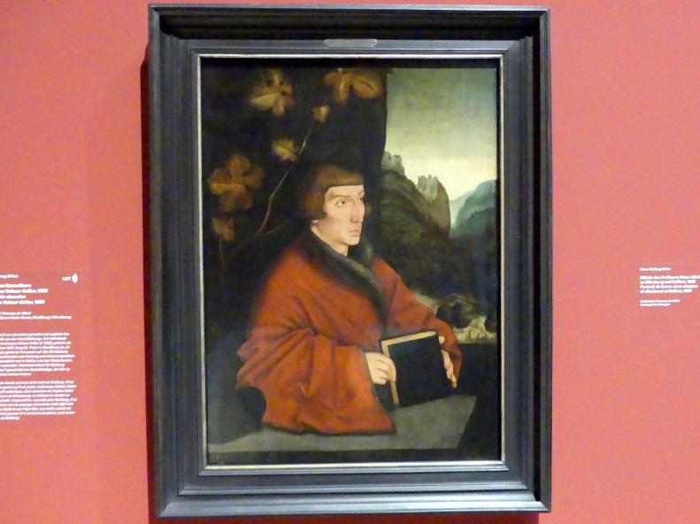 Hans Baldung Grien (1500&ndash;1544), Bildnis des Kanonikers Ambrosius Volmar Keller, Karlsruhe, Staatliche Kunsthalle, Ausstellung "Hans Baldung Grien, heilig | unheilig", Saal 9, 1538