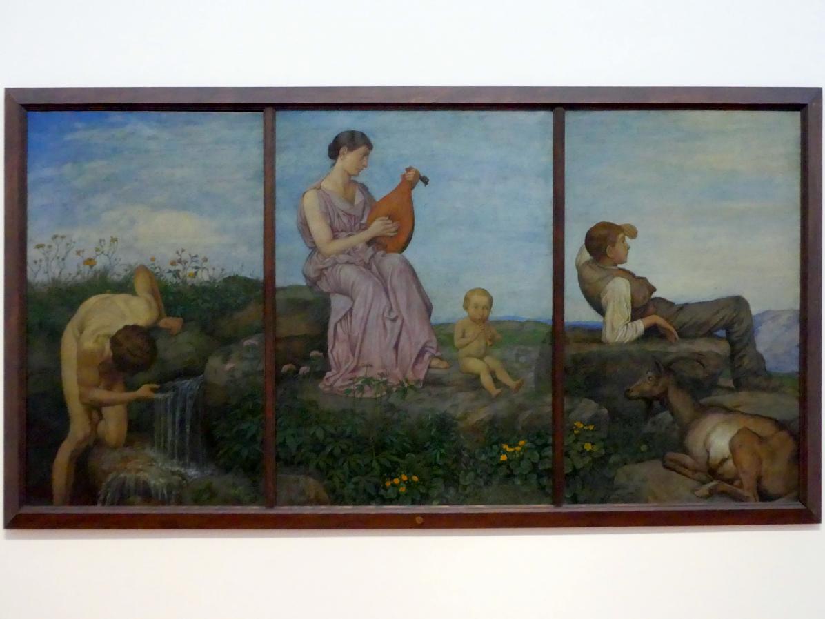 Hans Thoma (1860&ndash;1912), Triptychon "Die Quelle", Karlsruhe, Staatliche Kunsthalle, Kosmos Thoma, 1910&ndash;1915