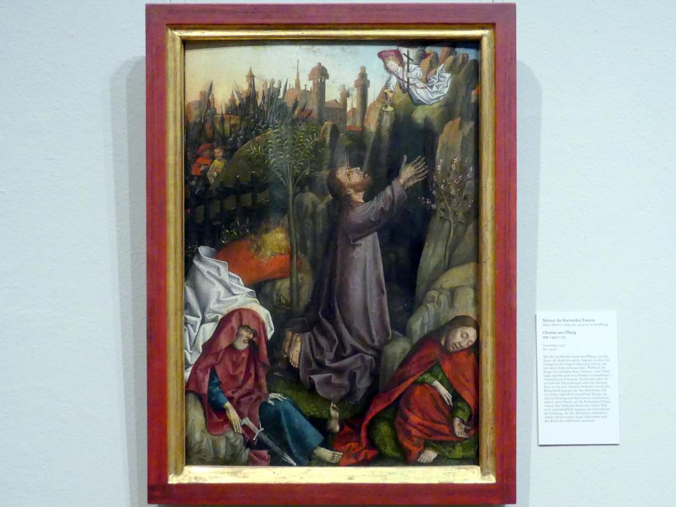 Meister der Karlsruher Passion (1452), Christus am Ölberg, Karlsruhe, Staatliche Kunsthalle, Saal 16, um 1450–1455