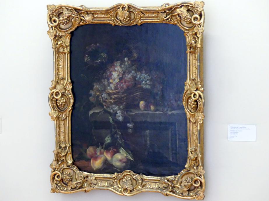 Nicolas de Largillière (1680&ndash;1730), Stillleben mit Trauben und Pfirsichen, Karlsruhe, Staatliche Kunsthalle, Saal 23, um 1680