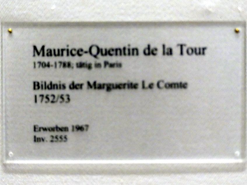 Maurice Quentin de La Tour (1749&ndash;1765), Bildnis der Marguerite Le Comte, Karlsruhe, Staatliche Kunsthalle, Saal 38, 1752&ndash;1753, Bild 2/2