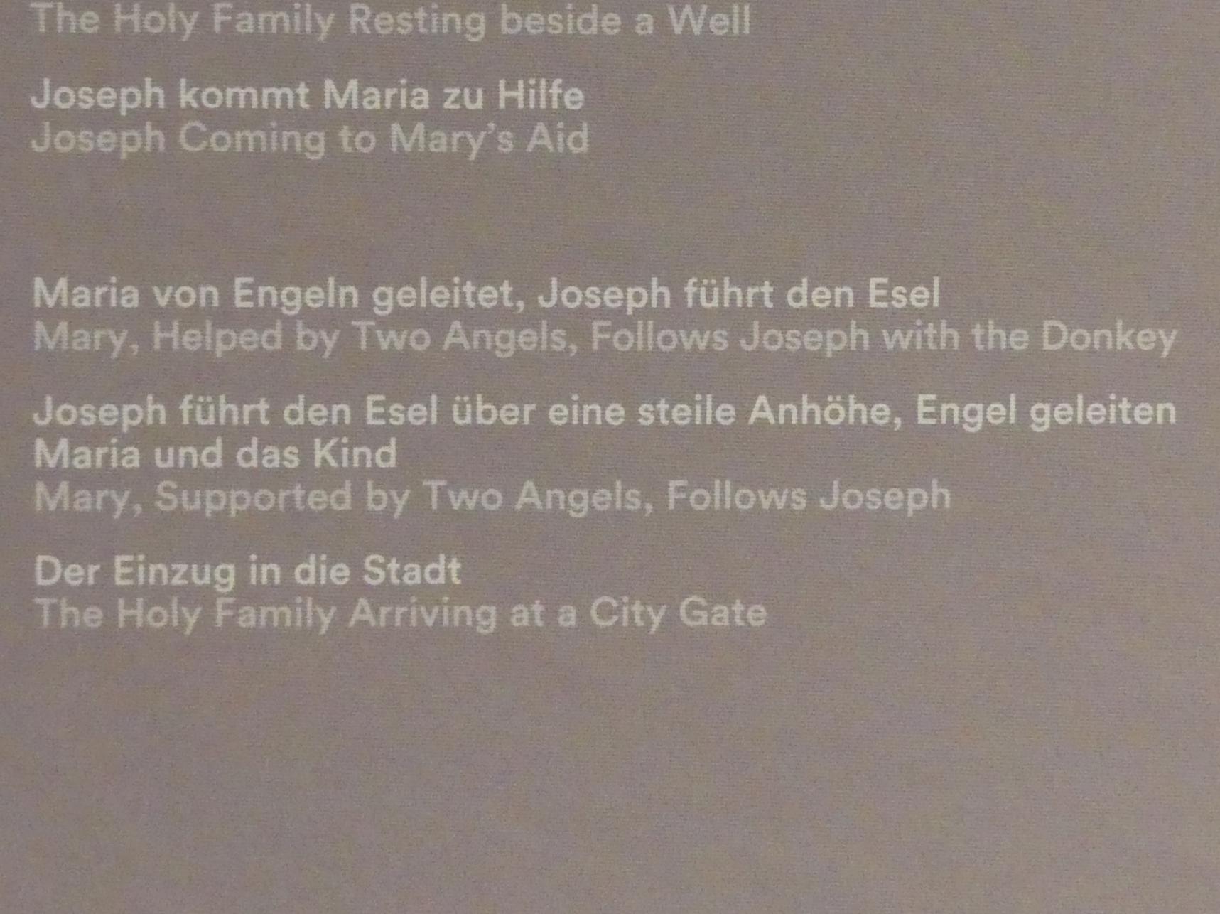 Giovanni Domenico Tiepolo (1743&ndash;1785), Joseph führt den Esel über eine steile Anhöhe, Engel geleiten Maria und das Kind, Stuttgart, Staatsgalerie, Ausstellung "Tiepolo"  vom 11.10.2019 - 02.02.2020, Saal 10: Späte Werke, 1753, Bild 3/3