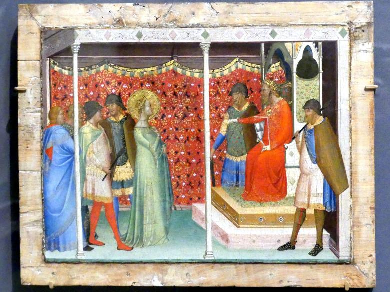 Bernardo Daddi (1332–1342), Heilige Reparata vor Kaiser Decius, Florenz, Dom Santa Maria del Fiore, jetzt New York, Metropolitan Museum of Art (Met), Saal 644, um 1338–1340