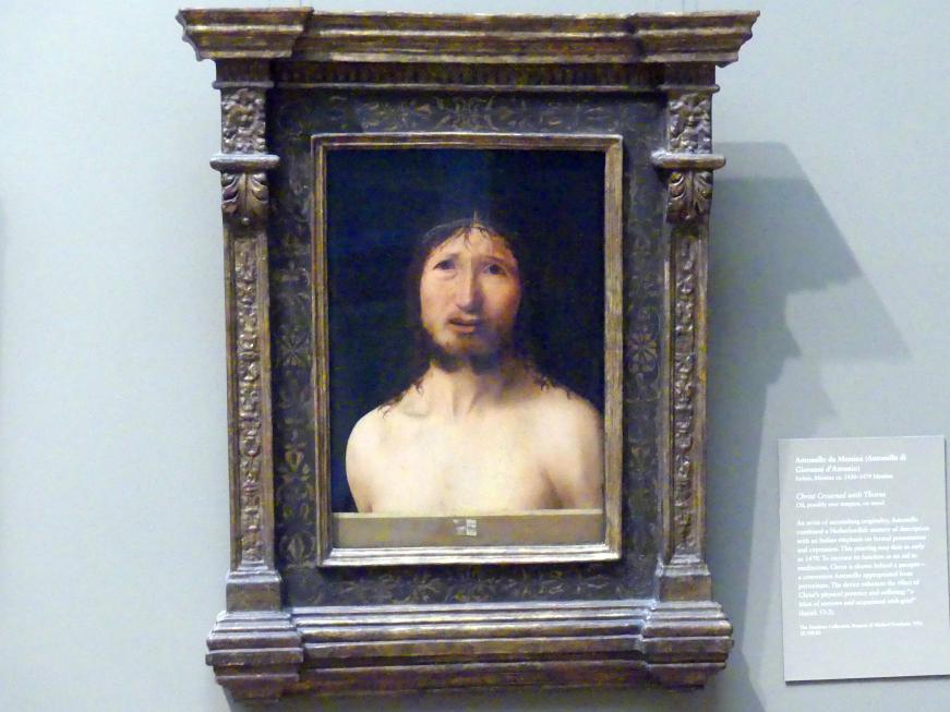 Antonello da Messina (1464&ndash;1478), Christus mit der Dornenkrone, New York, Metropolitan Museum of Art (Met), Saal 641, um 1470