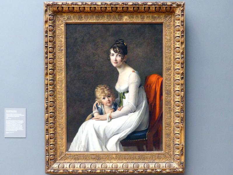 Marie-Guillemine Benoist (1799–1802), Madame Philippe Panon Desbassayns de Richemont (Jeanne Eglé Mourgue, 1778-1855) und ihr Sohn Eugène (1800-1859), New York, Metropolitan Museum of Art (Met), Saal 629, 1802, Bild 1/2