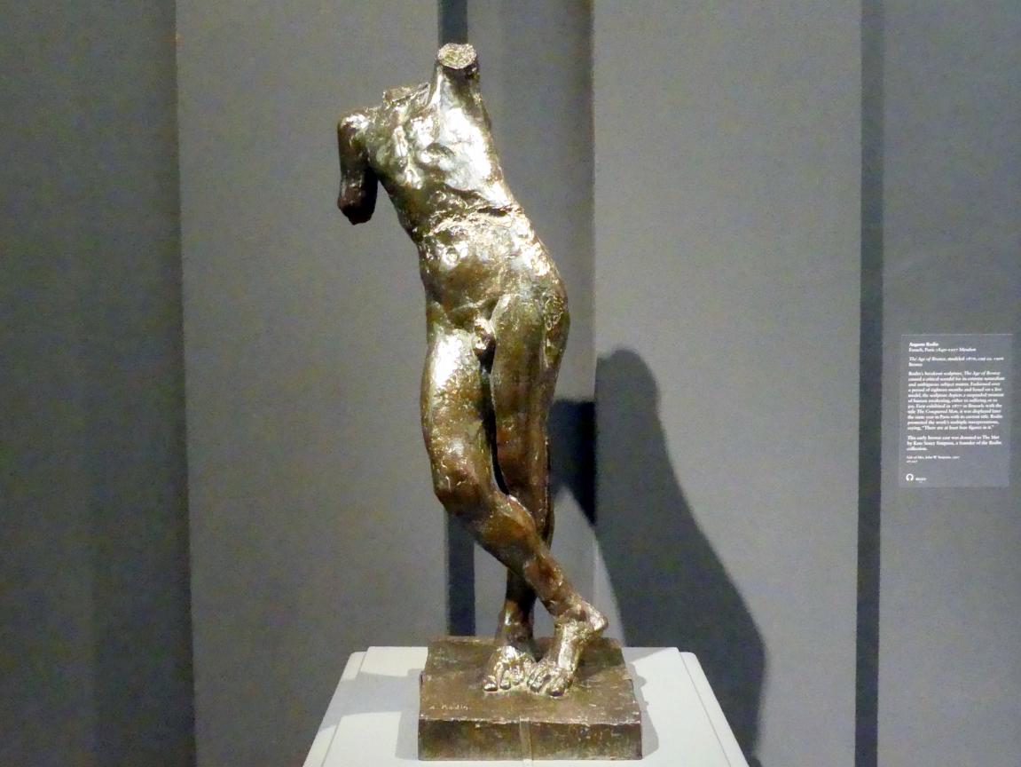 Auguste Rodin (1863–1917), Genius der ewigen Ruhe, ohne Kopf und Arme, New York, Metropolitan Museum of Art (Met), Saal 800, um 1899