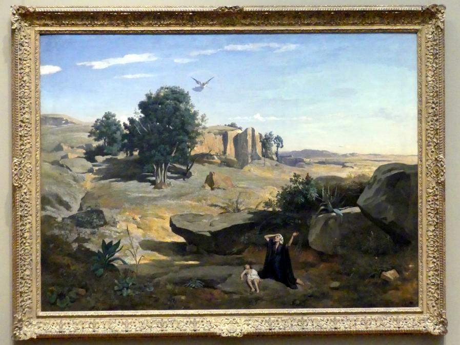 Jean-Baptiste Camille Corot (1823–1874), Hagar und Ismael in der Wüste, New York, Metropolitan Museum of Art (Met), Saal 803, 1835