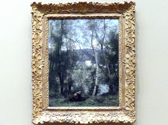 Jean-Baptiste Camille Corot (1823&ndash;1874), Frau beim Sammeln von Reisigbündeln in Ville-d'Avray, New York, Metropolitan Museum of Art (Met), Saal 803, um 1871&ndash;1874