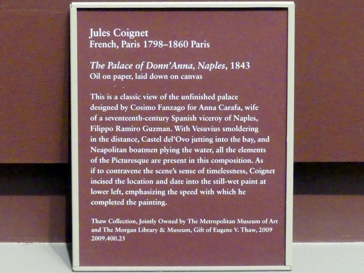 Jules Coignet (1843&ndash;1844), Der Palazzo Donn'Anna in Neapel, New York, Metropolitan Museum of Art (Met), Saal 806, 1843, Bild 2/2