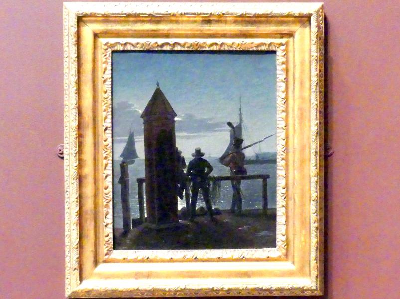 Martinus Rørbye (1830&ndash;1839), Blick von den Zitadellenmauern auf Kopenhagen bei Mondschein, New York, Metropolitan Museum of Art (Met), Saal 807, 1839