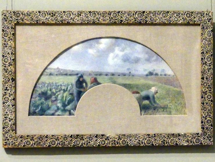Camille Pissarro (1863&ndash;1903), Fächerbild: Kohlernte, New York, Metropolitan Museum of Art (Met), Saal 817, um 1878&ndash;1879