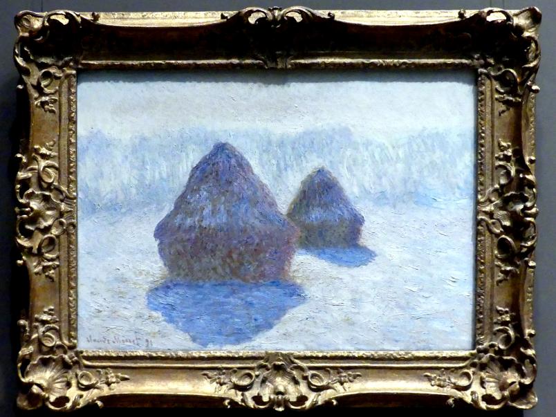 Claude Monet (1864–1925), Heuhaufen (Effekt von Schnee und Sonne), New York, Metropolitan Museum of Art (Met), Saal 819, 1891