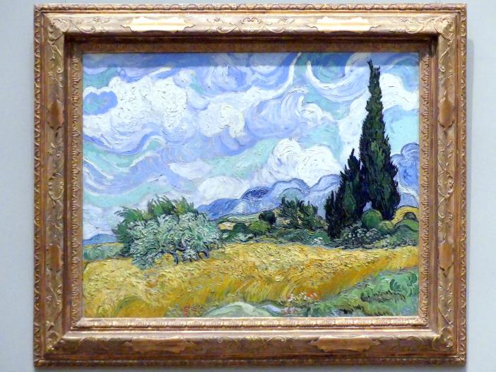 Vincent van Gogh (1882–1890), Weizenfeld mit Zypressen, New York, Metropolitan Museum of Art (Met), Saal 822, 1889