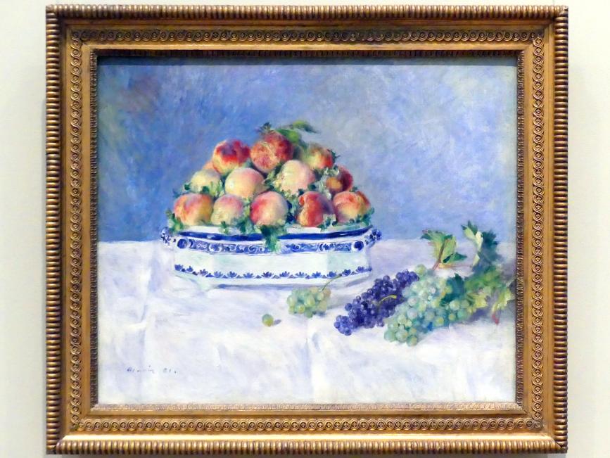 Auguste Renoir (Pierre-Auguste Renoir) (1866&ndash;1918), Stillleben mit Pfirsichen und Trauben, New York, Metropolitan Museum of Art (Met), Saal 824, 1881