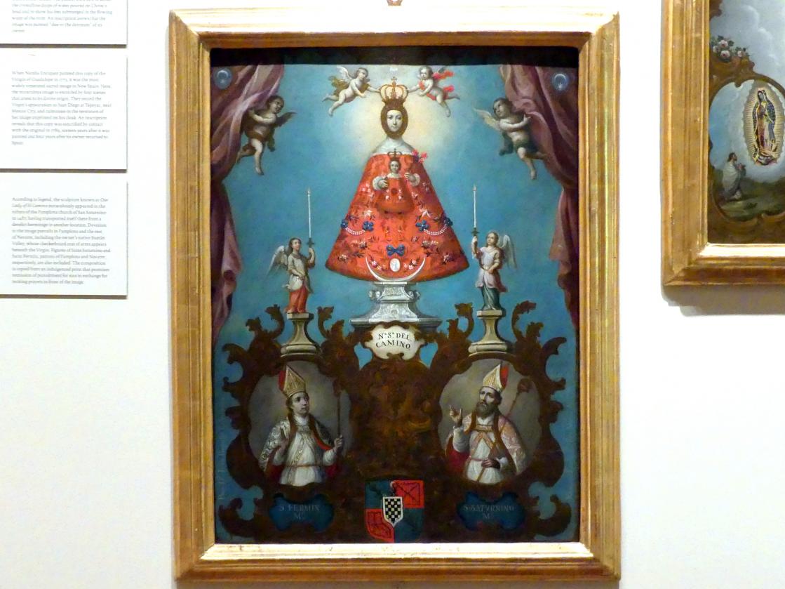 Nicolás Enríquez (1773), Unsere Liebe Frau von El Camino mit den hll. Firminus und Saturninus, New York, Metropolitan Museum of Art (Met), Saal 749, 1773