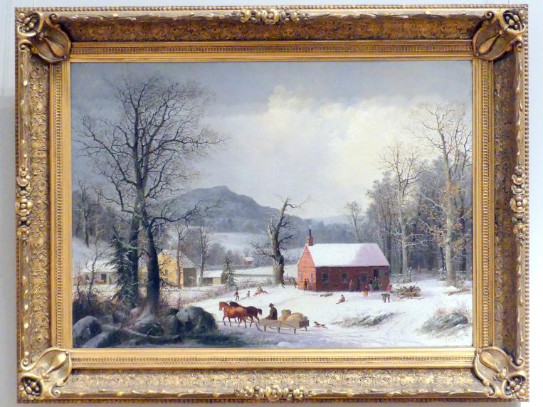 George Henry Durrie (1855–1863), Rotes Schulhaus (Landszene), New York, Metropolitan Museum of Art (Met), Saal 758, 1850–1860