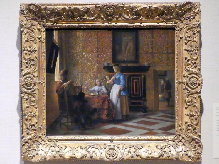 Pieter de Hooch (1650&ndash;1681), Freizeit in eleganter Umgebung, New York, Metropolitan Museum of Art (Met), Saal 964, um 1663&ndash;1665