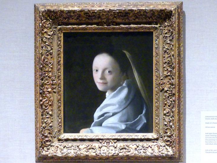Jan Vermeer (Johannes Vermeer) (1654&ndash;1672), Bildnis eines jungen Mädchens, New York, Metropolitan Museum of Art (Met), Saal 964, um 1665&ndash;1667