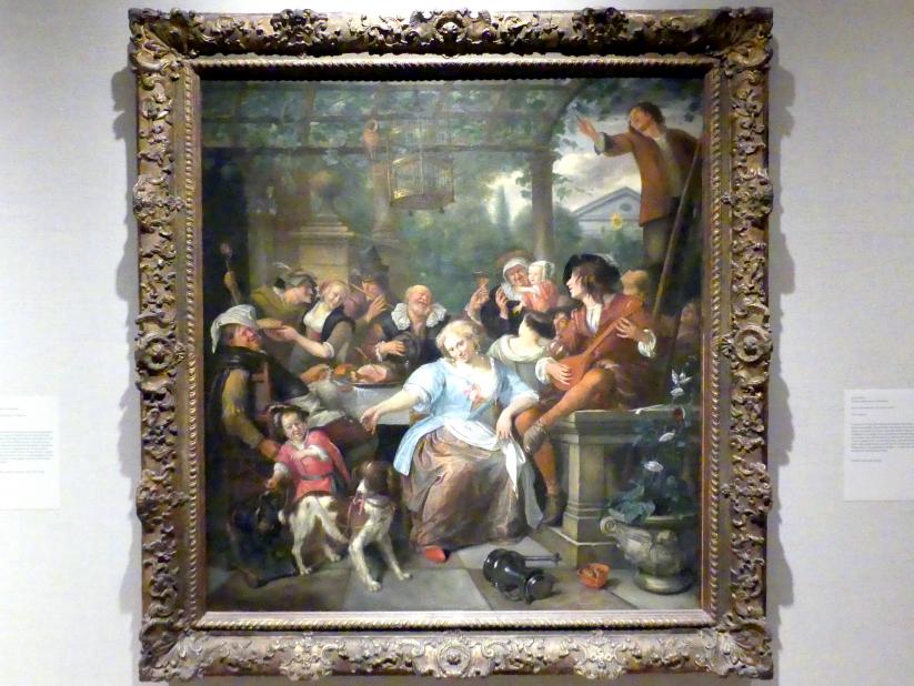 Jan Havickszoon Steen (1650–1678), Hochzeitsgesellschaft auf einer Terrasse, New York, Metropolitan Museum of Art (Met), Saal 964, um 1670