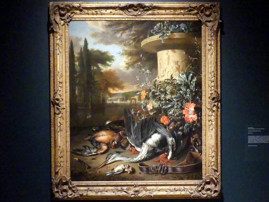 Jan Weenix (1661&ndash;1713), Wild-Stillleben mit einem toten Reiher, New York, Metropolitan Museum of Art (Met), Saal 965, 1695