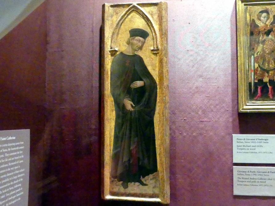 Giovanni di Paolo (1435&ndash;1475), Der selige Andrea Gallerani (gestorben 1251), New York, Metropolitan Museum of Art (Met), Saal 956, um 1447&ndash;1465