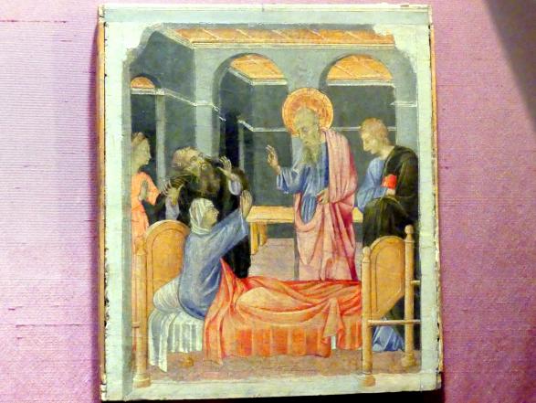Giovanni di Paolo (1435–1475), Der heilige Johannes der Evangelist erweckt Drusiana, New York, Metropolitan Museum of Art (Met), Saal 956, um 1460