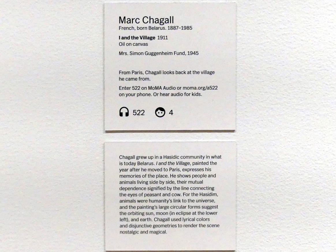 Marc Chagall (1910&ndash;1972), Ich und das Dorf, New York, Museum of Modern Art (MoMA), Saal 505, 1911, Bild 2/2