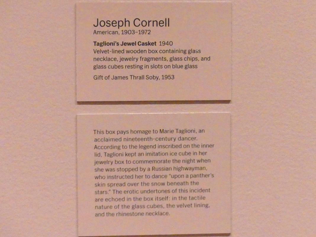 Joseph Cornell (1940–1953), Taglionis Juwelenschatulle, New York, Museum of Modern Art (MoMA), Saal 517, 1940, Bild 2/2
