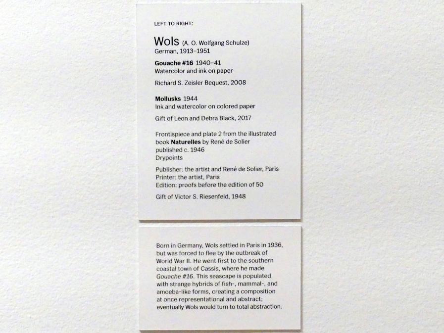 Wols ( Alfred Otto Wolfgang Schulze) (1940–1951), Gouache #16, New York, Museum of Modern Art (MoMA), Saal 401, 1940–1941, Bild 3/3