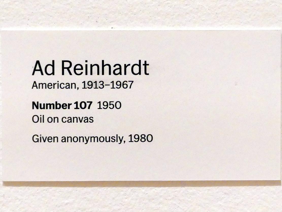 Ad Reinhardt (1950&ndash;1962), Nummer 107, New York, Museum of Modern Art (MoMA), Saal 404, 1950, Bild 2/2