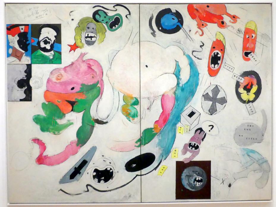 Hervé Télémaque (1962–1963), Ohne Titel (Der hässliche Amerikaner), New York, Museum of Modern Art (MoMA), Saal 412, 1962–1964