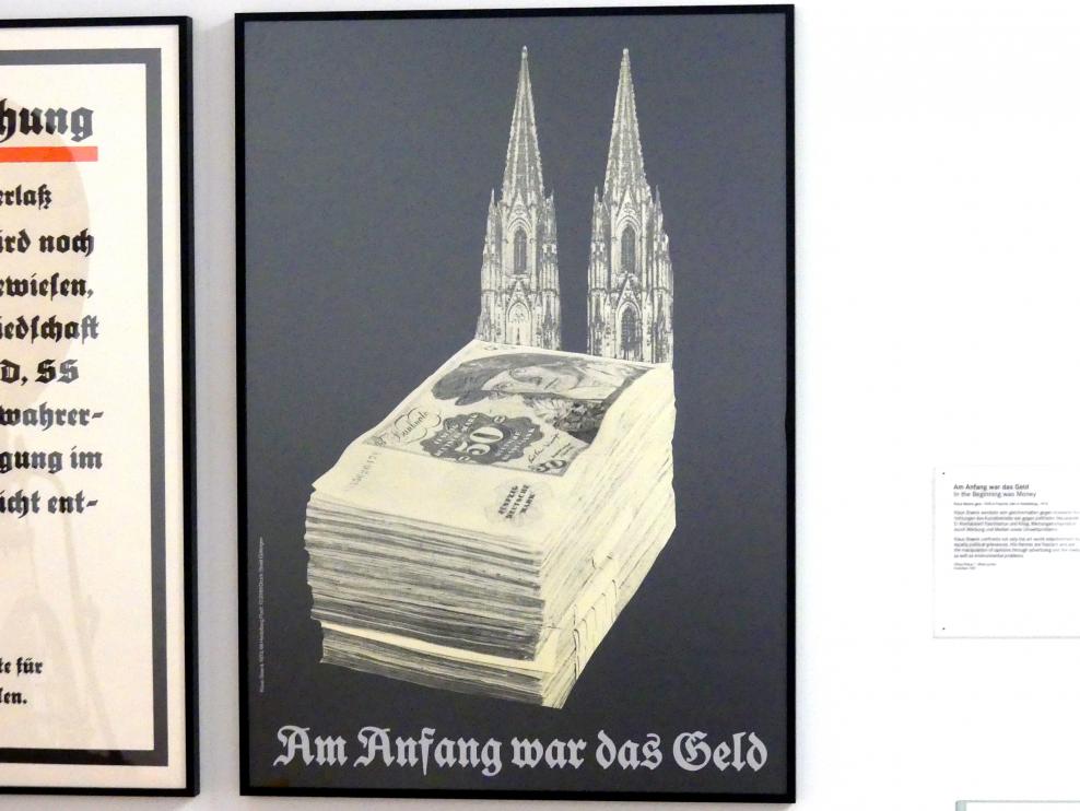 Klaus Staeck (1973&ndash;1976), Am Anfang war das Geld, Nürnberg, Germanisches Nationalmuseum, Saal 232, 1973