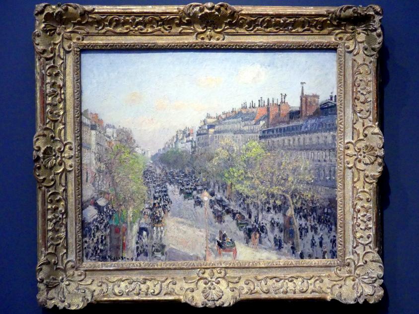 Camille Pissarro (1863&ndash;1903), Boulevard Montmartre, Abenddämmerung, Potsdam, Museum Barberini, Saal B4, 1897