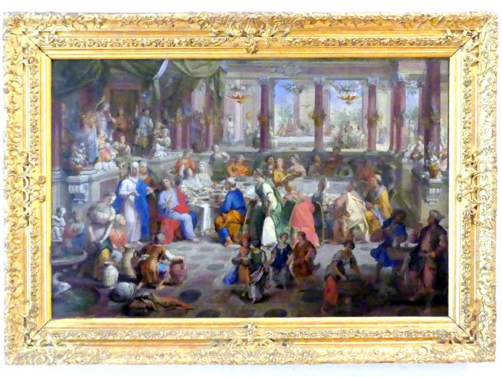 Johann Rudolf Byss (1692–1735), Hochzeit zu Kana, Münnerstadt, Kloster Maria Bildhausen, jetzt Würzburg, Museum für Franken (ehem. Mainfränkisches Museum), Gemäldegalerie, 1735