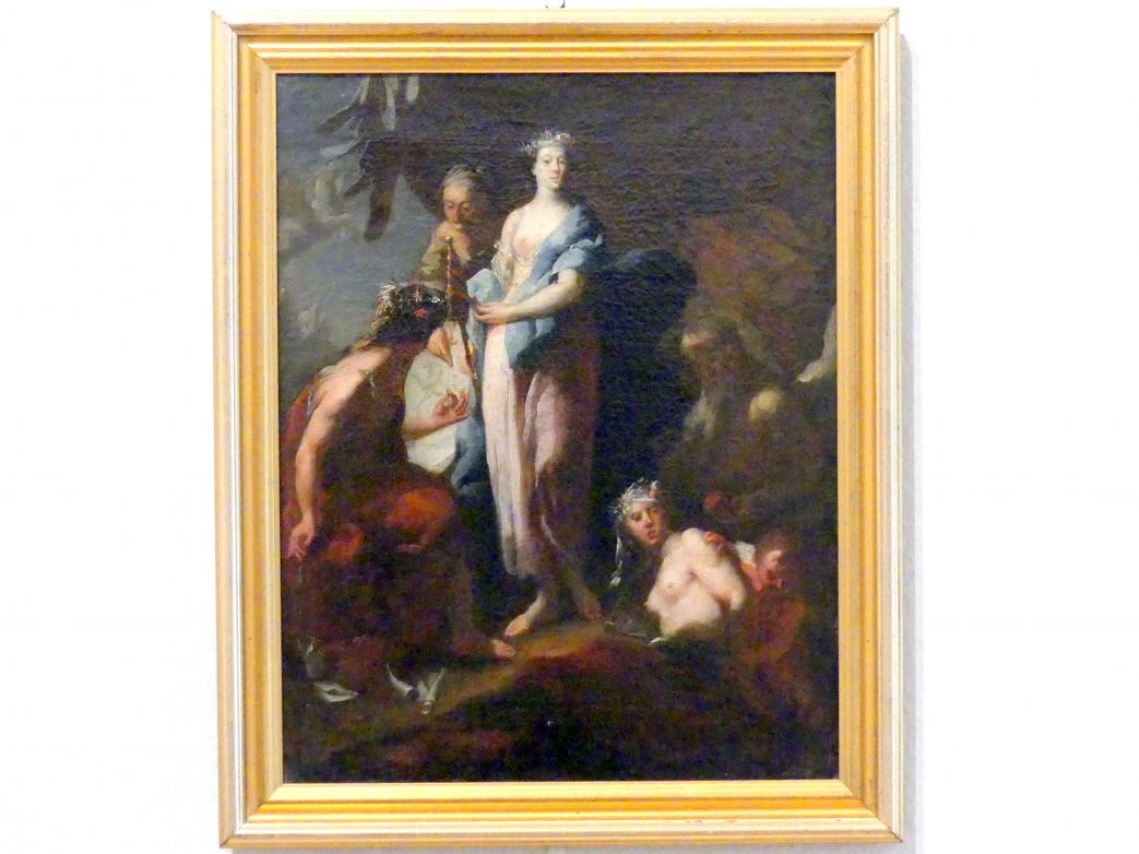 Georg Anton Urlaub (1735–1758), Allegorie auf das Leben des Fürstbischofs Friedrich Karl von Schönborn, Würzburg, Museum für Franken (ehem. Mainfränkisches Museum), Gemäldegalerie, um 1737