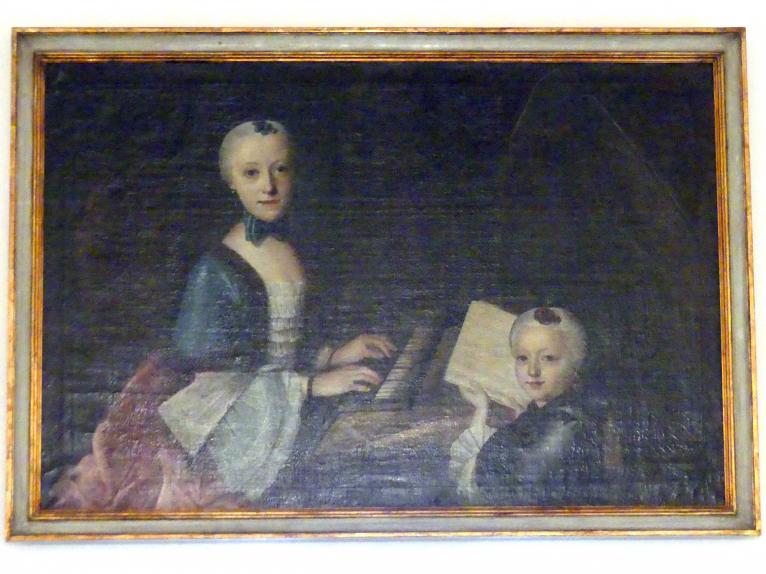 Franz Anton Spahn (1759–1760), Porträt Elisabeth von Quad und Sophie von Tettenborn, Würzburg, Museum für Franken (ehem. Mainfränkisches Museum), Fayence-Saal, um 1760, Bild 1/2