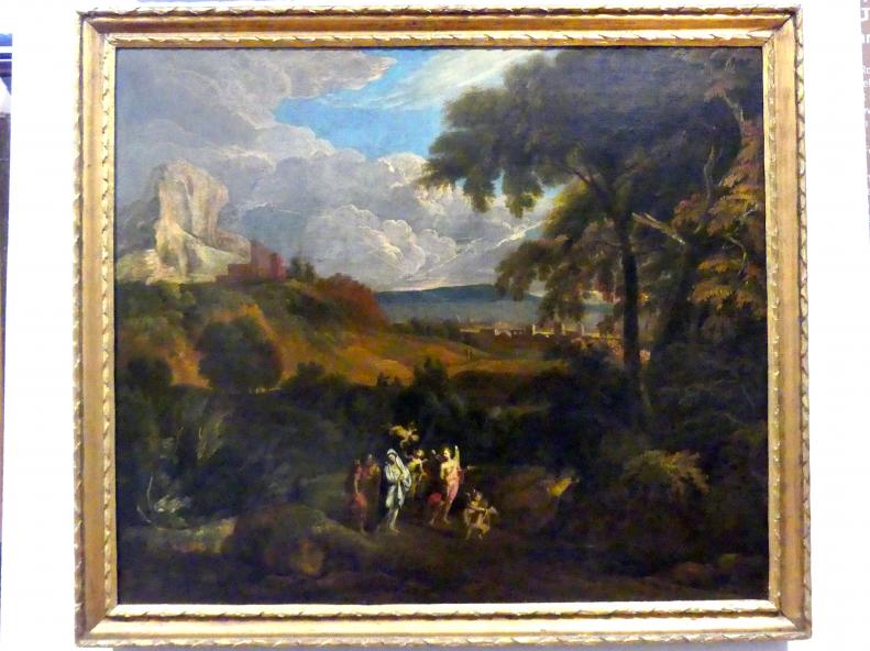 Francisque Millet (Jean-François Millet, Millet I) (1650–1670), Landschaft mit Flucht nach Ägypten, Würzburg, Martin von Wagner-Museum, Saal 2, Mitte 17. Jhd.