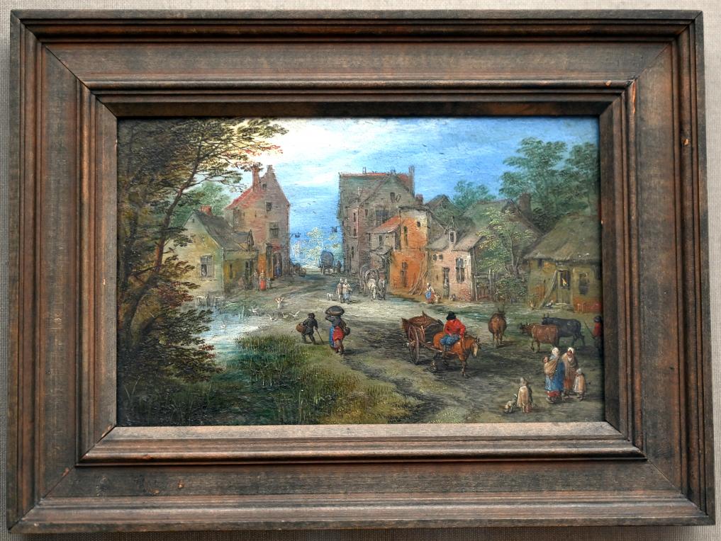 Jan Brueghel der Ältere (Samtbrueghel, Blumenbrueghel) (1593–1621), Dorfstraße, München, Alte Pinakothek, Obergeschoss Kabinett 9, 1610