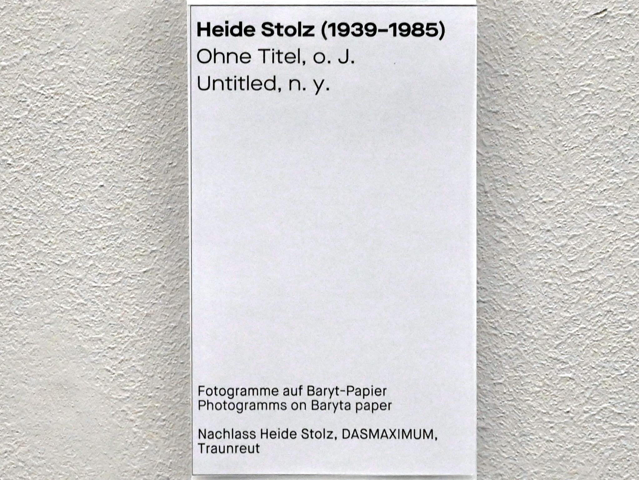 Heide Stolz (1960&ndash;1969), Ohne Titel, Chemnitz, Museum Gunzenhauser, Saal 1.1 - Uwe Lausen und Heide Stolz, Undatiert, Bild 2/2