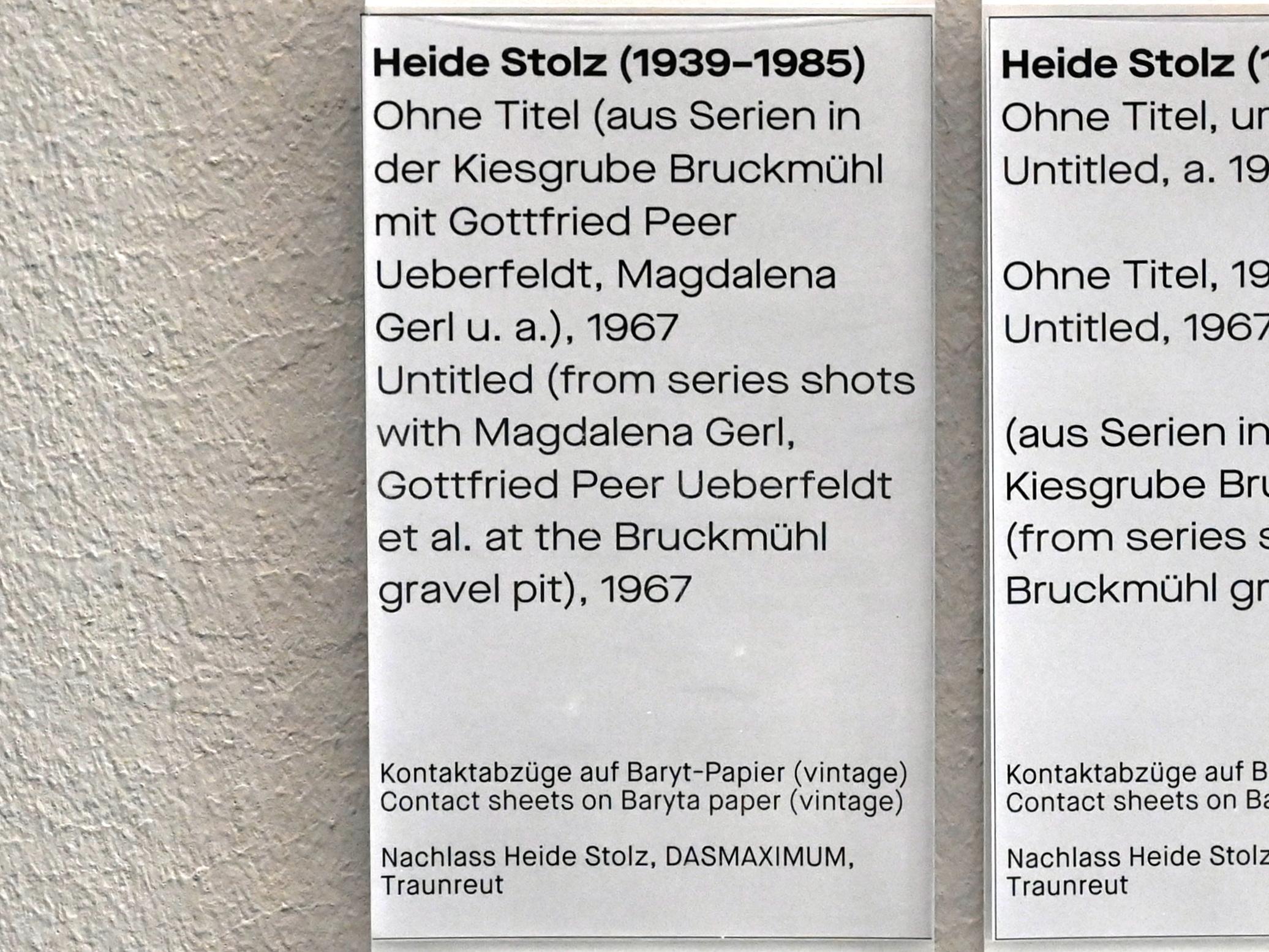 Heide Stolz (1960&ndash;1969), Ohne Titel (aus Serien in der Kiesgrube Bruckmühl mit Gottfried Peer Ueberfeldt, Magdalena Gerl u.a.), Chemnitz, Museum Gunzenhauser, Saal 1.10 - Uwe Lausen und Heide Stolz, 1967, Bild 2/2