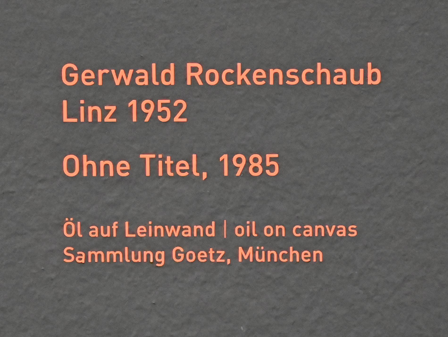 Gerwald Rockenschaub (1985), Ohne Titel, München, Pinakothek der Moderne, Saal 11, 1985, Bild 2/2