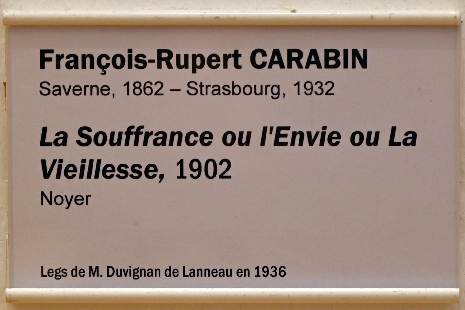 François-Rupert Carabin (1887&ndash;1920), Leid, Neid oder Alter, Straßburg, Musée d’Art moderne et contemporain, Saal 18, 1902, Bild 4/4