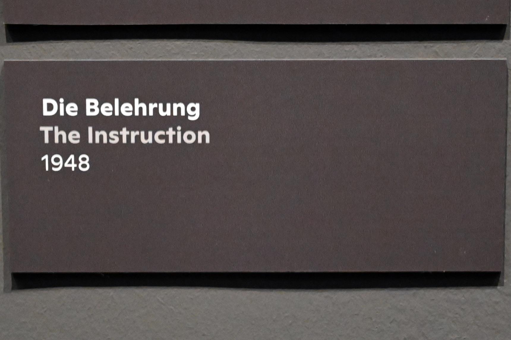 Willi Sitte (1938–2002), Die Belehrung, Halle (Saale), Kunstmuseum Moritzburg, Ausstellung "Sittes Welt" vom 03.10.2021 - 06.02.2022, Saal 5, 1948, Bild 2/4