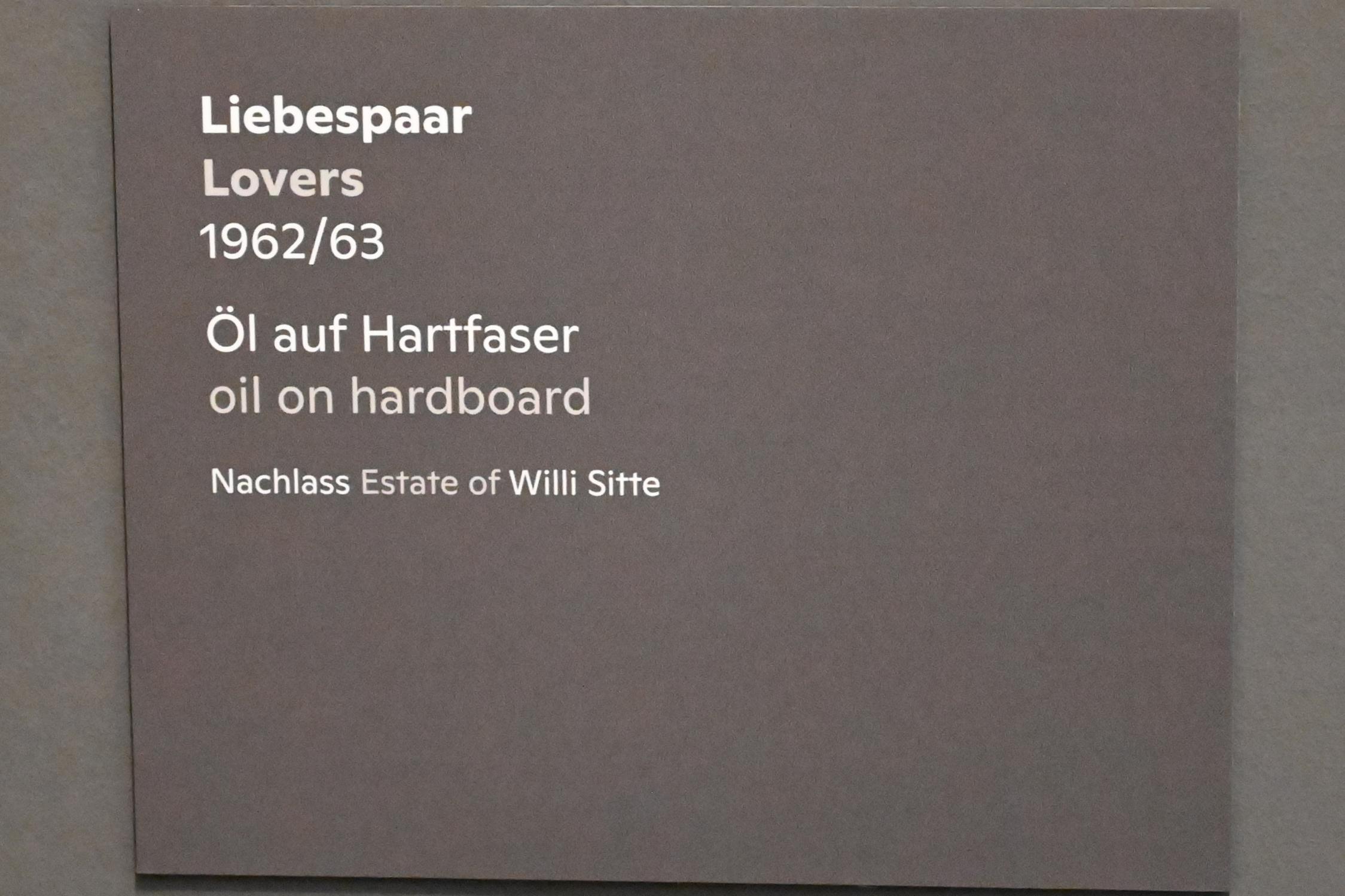 Willi Sitte (1938&ndash;2002), Liebespaar, Halle (Saale), Kunstmuseum Moritzburg, Ausstellung "Sittes Welt" vom 03.10.2021 - 06.02.2022, Saal 10, 1962&ndash;1963, Bild 2/2