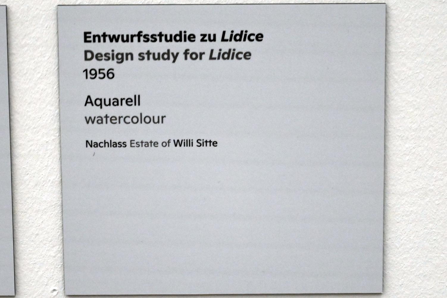 Willi Sitte (1938&ndash;2002), Entwurfsstudie zu Lidice, Halle (Saale), Kunstmuseum Moritzburg, Ausstellung "Sittes Welt" vom 03.10.2021 - 06.02.2022, Saal 17, 1956, Bild 2/2