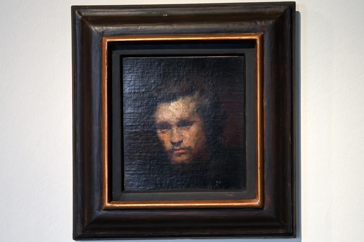 Wilhelm Leibl (1864&ndash;1898), Bildnis des Malers Johann Sperl als junger Mann (Studie), Halle (Saale), Kunstmuseum Moritzburg, Alte Meister Saal 1, 1867&ndash;1868