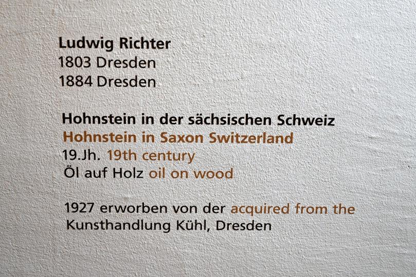 Ludwig Richter (1824&ndash;1884), Hohnstein in der sächsischen Schweiz, Halle (Saale), Kunstmuseum Moritzburg, Alte Meister Saal 7, 19. Jhd., Bild 2/2