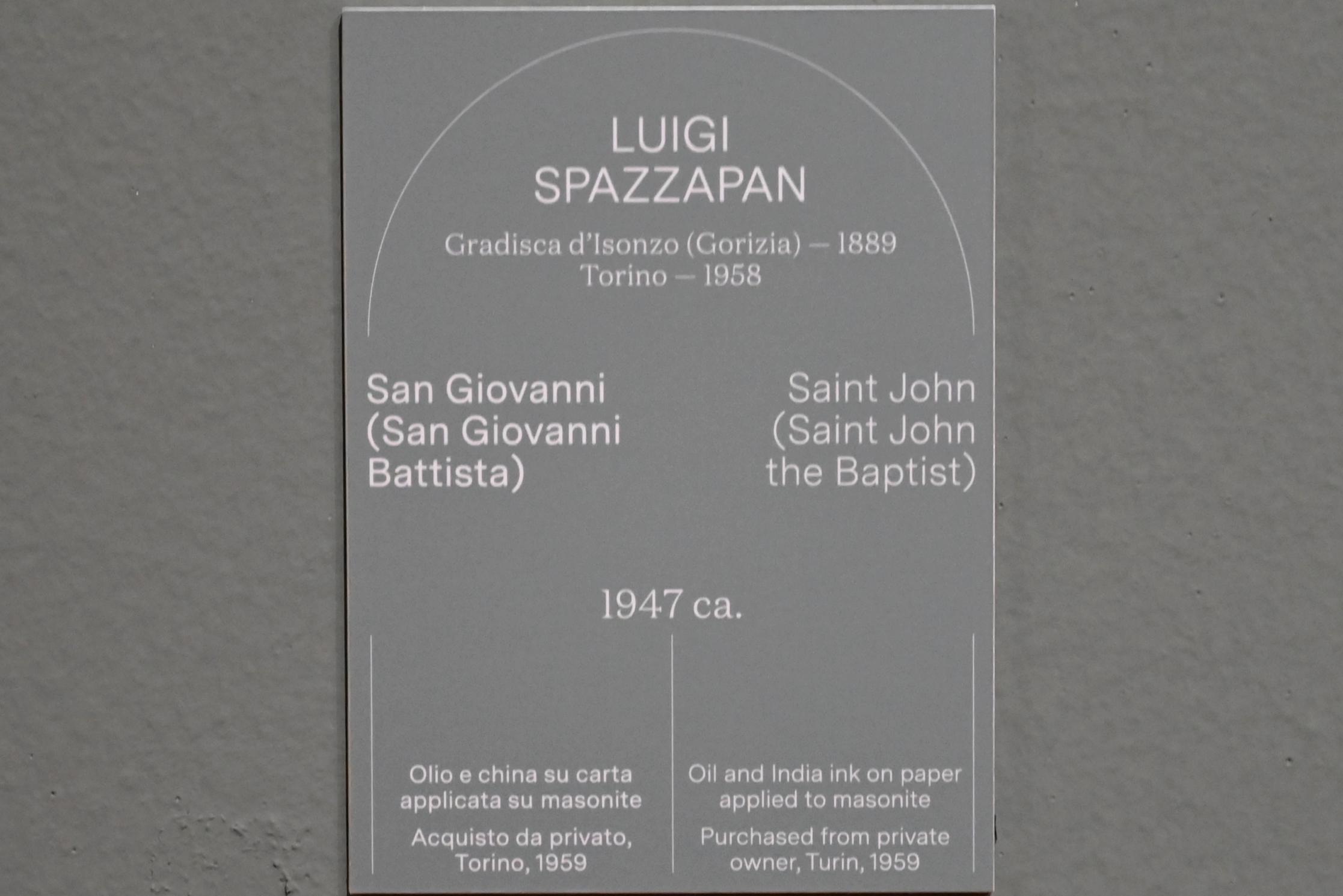 Luigi Spazzapan (1933&ndash;1947), Heiliger Johannes (Johannes der Täufer), Turin, Galleria civica d'arte moderna e contemporanea (GAM Torino), Saal 10, um 1947, Bild 2/2
