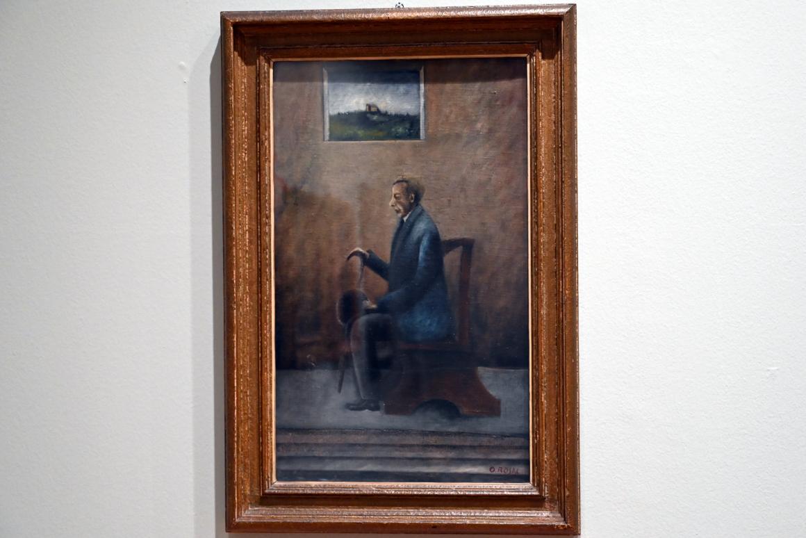 Ottone Rosai (1922–1941), Der Mann in der Sakristei, Turin, GAM Torino, Ausstellung "Eine Reise gegen den Strom" vom 05.05.-12.09.2021, Saal 1, 1922–1923
