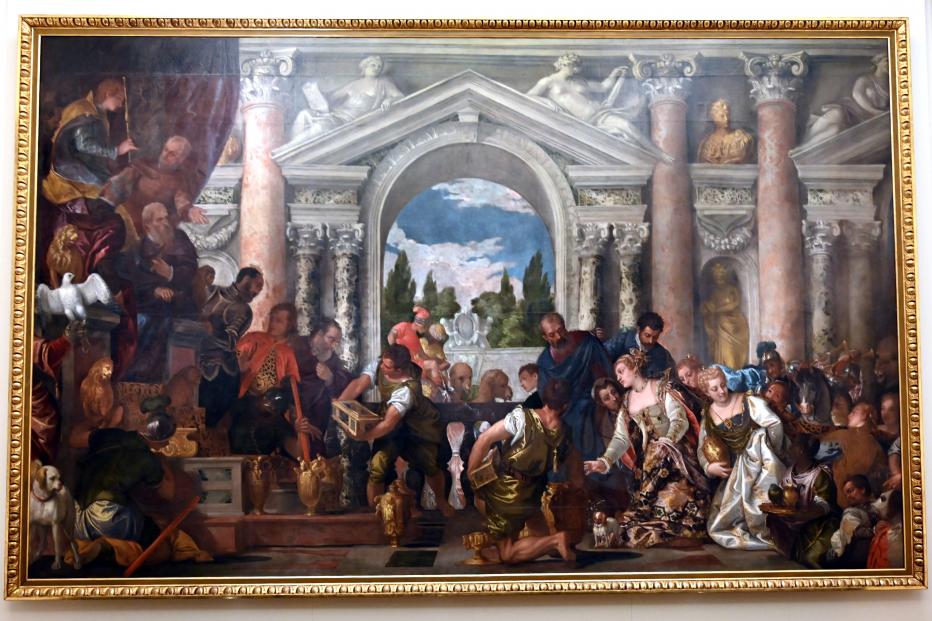 Paolo Caliari (Veronese) (1547–1587), Die Königin von Saba bietet Salomo Geschenke an, Turin, Galleria Sabauda, Saal 14, 1582–1583